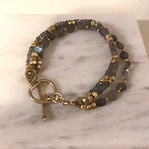 Blue and gold crystal bracelet